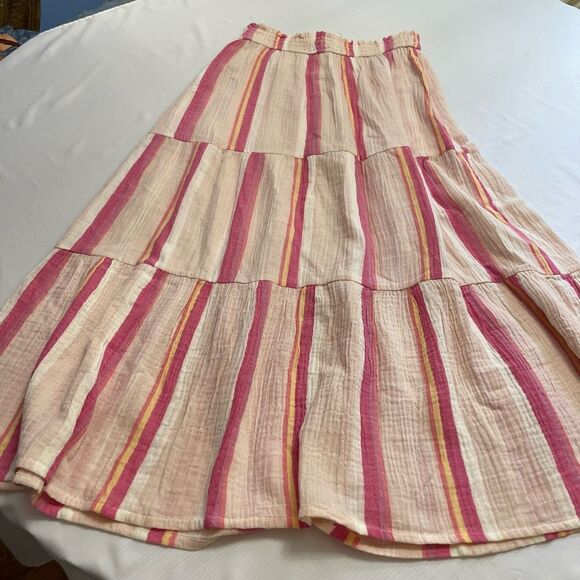 NWT Marine Layer Corrine Striped Cotton Maxi Midi Skirt Size Large New - Picture 6 of 6